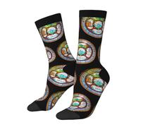 SEVEBJ Seal Of, Wisconsin - Calcetines acolchados para mujeres y hombres, calcetines atléticos, calcetines casuales que absorben la humedad, 2, negro-2, 3 Negro, Altoa única