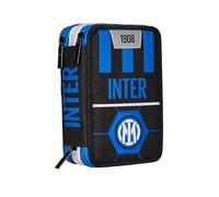 Seven A.C. Milan Football Path of Victory School - Estuche Escolar con 3 Compartimentos, Color Rojo y Negro - Portalápices con múltiples Compartimentos con lápices, bolígrafos y Colores, Multicolor,