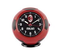 Seven A.C.Milan - Reloj Despertador de Cuarzo con Movimiento Continuo, Producto Oficial, fútbol, Idea Regalo para niños y Adultos
