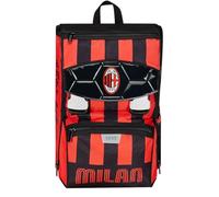 Seven ACM 1899 - Mochila escolar extensible de fútbol - Path of Victory, color negro y rojo - Mochila con doble compartimento desmontable mediante cremallera y con bolsillo porta botella, mochila para