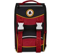 Seven AS Roma - Mochila con doble compartimento extensible para fútbol, negra, gran capacidad, respaldo preformado, para niño, escuela primaria, Negro, Talla única, Casual