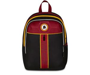 Seven AS Roma - Mochila doble compartimento, color negro, bolsillo frontal con cremallera y bolsillo para botella, niño, escuela primaria, fútbol, Negro, Talla única, Casual