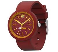 Seven Reloj ASRoma analógico de cuarzo amarillo y rojo correa de silicona, caja de regalo