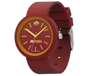 Seven ASRoma - Reloj analógico de Cuarzo Amarillo y Rojo, en Caja de Regalo, Correa de Silicona