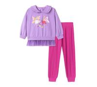 SEVEN BB Conjunto de Sudadera Vestido Niña Manga Larga Algodón Jersey Falda y Pantalón Traje Otoño Mariposa Morado Camisa Leggings 2 Piezas Exteriores Conjunto 2 Años