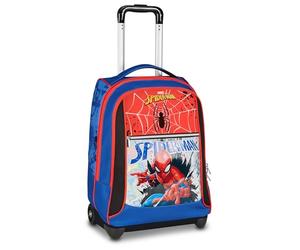 Seven Big Trolley Escuela Spiderman, Azul, 36 L, Doble Compartimento, Correas retráctiles, Doble Uso, Bolsillo Frontal, Multifunción, Escuela Primaria, Niño, Viajes