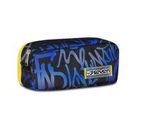 Seven - Bolsa escolar doble, azul, bolsillo interior y lateral con trabillas elásticas para bolígrafos, accesorios para mochila, escuela primaria y media, niño y niño, turquesa, Talla única