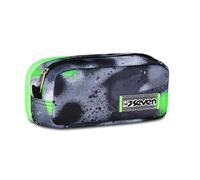 Seven - Bolsa escolar doble, gris, bolsillo interior y bolsillo lateral con trabillas elásticas para bolígrafos, accesorios para mochila, escuela primaria y media, niño y niño, gris, Talla única