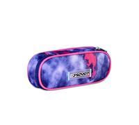 Seven - Bolsa escolar redonda Plus, morado, bolsillo interior con cremallera y trabillas elásticas para bolígrafos, accesorios para mochila, escuela primaria, media y superior, para niña y niña