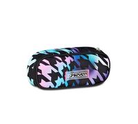 Seven - Bolsa escolar redonda Plus, multicolor, bolsillo interior con cremallera y trabillas elásticas para bolígrafos, accesorios para mochila, escuela primaria, media y superior, para niña y niña