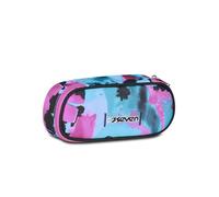 Seven - Bolsa escolar redonda Plus, multicolor grafiti, bolsillo interior con cremallera y trabillas elásticas portalápices, accesorios para mochila, escuela primaria, media y superior, niña y niña