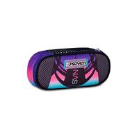 Seven Bolsa escolar Round Plus Nuanced, morado, bolsillo interior con cremallera y trabillas elásticas portalápices, accesorios para mochila, escuela primaria, media y superior, para niña y niña