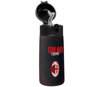 SEVEN Botella - A.C. Milan fútbol, negro y rojo, térmica de acero inoxidable, no BPA, interior y exterior, mantenimiento de temperatura hasta 24 h, escuela niño