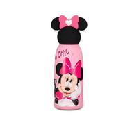 Seven Botella con tapa moldeada Minnie rosa, 500 ml, acero inoxidable, sin BPA, hermética, caliente 12h/frío 24h, a prueba de fugas, escuela, deporte, viaje, para niños, idea regalo