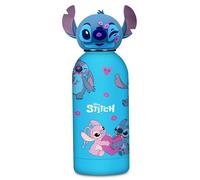 Seven Botella con tapón moldeado Lilo & Stitch, azul, 350 ml, acero inoxidable, sin BPA, hermética, caliente 12h/frío 24h, a prueba de fugas, escuela, deporte, viaje, para niños, idea regalo