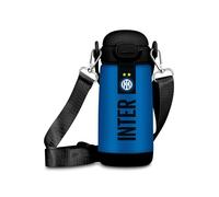 Seven Botella Kid Inter, azul, 400 ml, acero inoxidable, sin BPA, hermética, hermética, a prueba de fugas, calor 12h/frío 24h, correa incluida, escuela, deportes, viajes, para niños, idea regalo