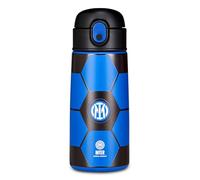 Seven Botella Kid INTER, negra, 460 ml, acero inoxidable, sin BPA, hermética, caliente 12h/frío 24h, a prueba de fugas, reutilizable, escuela, deporte, viaje, niño, idea regalo