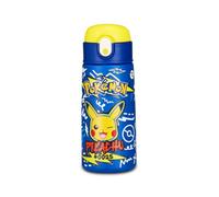 Seven Botella Kid Pokemon, azul, 460 ml, acero inoxidable, sin BPA, hermética, caliente 12h/frío 24h, a prueba de fugas, reutilizable, escuela, deporte, viaje, niño, niña, idea regalo