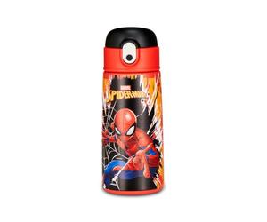 Seven Botella Kid Spiderman, azul, 460 ml, acero inoxidable, sin BPA, hermética, caliente 12h/frío 24h, a prueba de fugas, reutilizable, escuela, deporte, viaje, niño, idea regalo