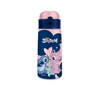 Seven Botella térmica Lilo & Stitch, 460 ml, rosa y azul, acero inoxidable sin BPA, pajita, mantenimiento de temperatura: caliente 12h/frío 24h, producto oficial, idea regalo niños y adultos