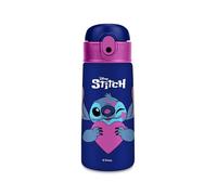 Seven Botella térmica Lilo & Stitch azul fucsia, 460 ml, acero inoxidable sin BPA, pajita, mantenimiento de temperatura: caliente 12h/frío 24h, producto oficial, idea regalo niños y adultos