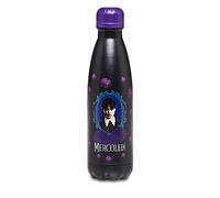 Seven Botella Termica TheCartoonWorld MIÉRCOLES ADDAMS, Negro - Botella Agua Acero Inoxidable Niños - 500 ml - Guardería, Escuela Primaria, para Niños y Adolescentes - Reutilizable - sin PBA