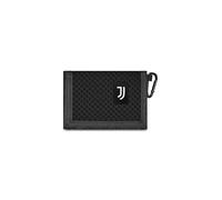 Seven Cartera de Juventus, Negra, Compartimentos Interiores para Tarjetas y Billetes, Monedero con Cremallera, mosquetón Lateral, para niños y jóvenes, fútbol, Tiempo Libre, Idea Regalo para