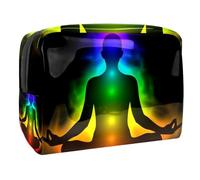 Seven Chakra - Neceser de cosméticos para mujer, bolsa de aseo de viaje, bolsa grande de PVC para maquillaje, práctica bolsa organizadora con cremallera, multicolor, 18.5x7.5x13cm/7.3x3x5.1in, Neceser