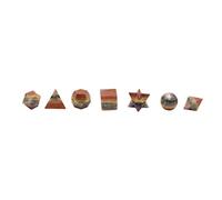 Seven Chakra Pocket Palm Reiki Stones Sólidos plantónicos Conjunto de geometría sagrada Tumbled/Merkaba Star Estatua Piedras preciosas para equilibrio/meditación/espiritual "Blessfull Healing"