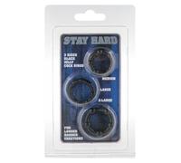 Seven Creations 3000004693, Anillo fálico, Negro, Pack de 3 Unidades