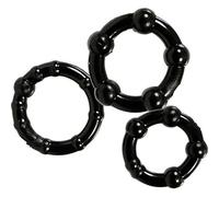 Seven Creations 3000004693, Anillo fálico, Negro, Pack de 3 Unidades