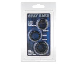 Seven Creations 3000004693, Anillo fálico, Negro, Pack de 3 Unidades