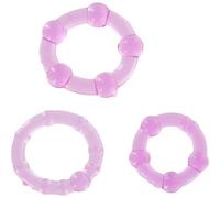 Seven Creations Stay Hard Cock Rings Purple 3uds