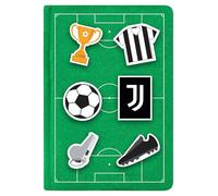 Seven Cuaderno con parche de la Juventus, verde, A5, parche de fútbol, accesorios escolares, para niños y adolescentes, tiempo libre, idea de regalo para aficionados