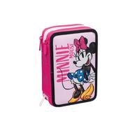 Seven Estuche de 3 Compartimentos, Disney - Minnie Rosa, Triple Compartimento, Completo de lápices, rotuladores, Colores, Accesorios de Mochila, elementales, medianos, Rosa, Talla única, Moderno