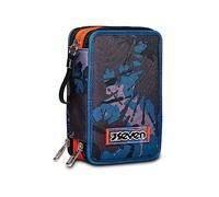 Seven - Astuccio 3 Zip, Estuche 3 Cremallera - Chromo Fluid Boy,
