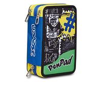 Seven Estuche Escolar 3 Compartimientos - Pen Pad, Olympian Blue - con Material Incluido: Lápices, Bolígrafos y Marcadores - Gran Capacidad para Niñas, Niños y Adolescentes