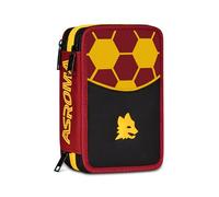 Seven Estuche Escolar 3 Cremalleras Roma, Rojo, Triple Compartimento, 45 Piezas, Set papelería Incluido, Accesorios Mochila, Escuela Primaria, niños y Adolescentes, fútbol, Producto Oficial
