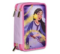 Seven Estuche Escolar con 3 Compartimentos, Disney - Wish Strong Heart, Bright Spirit, Multicolor - Portalápices multicompartimento con lápices, bolígrafos y Colores, Multicolor, Talla única, Moderno