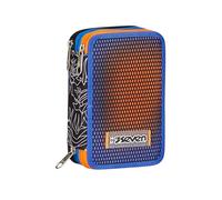 Seven Estuche Escolar con 3 Cremalleras, Azul Reflectante, Shadefull Boy, portalápices Triple Compartimento Completo con bolígrafos, lápices, Colores, Accesorios Mochila, elementales, Medios,