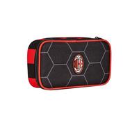 Seven Estuche Escolar Milan Quick Case, Rojo y Negro, Compartimento Completo de lápices, bolígrafos y rotuladores, Accesorios Mochila Escolar niño, Negro, Informal