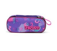 Seven Estuche Escolar Ovalado 1 Compartimiento - Bolsa Round Plus Iridescent - Potent Violet - Soporte para Bolígrafos Escolares - para Niños Niñas y Adolescentes - Portalápices