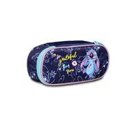Seven Estuche Escolar Ovalado 1 Compartimiento - Bolsa Round Plus Stitch - Blue Deel - Soporte para Bolígrafos Escolares - para Niños Niñas y Adolescentes - Portalápices