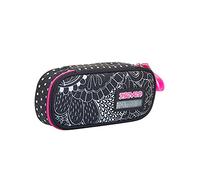 Seven Estuche Escolar Ovalado 1 Compartimiento - Bolsa Round Plus YANTRY Girl - Jet Black - Soporte para Bolígrafos Escolares - para Niños Niñas y Adolescentes - Portalápices