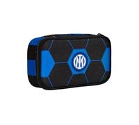 SEVEN Estuche escolar Quick Case - F.C. Inter Fútbol - Hasta la victoria, negro y azul - Compartimento completo de lápices, bolígrafos y rotuladores, accesorios escolares, mochila escolar - Estuche
