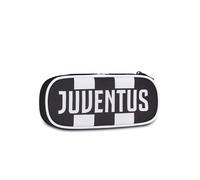 Seven Estuche Escolar Round Plus Juventus, Negro, Estuche con Trabillas elásticas para bolígrafos, Bolsillo Interior con Cremallera, Escuela Media y Superior, para niños y jóvenes, fútbol, Producto