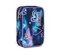 Seven Estuche Escolar Speed Case Gloomy Heart, Azul, portalápices Mono Compartimento con Placas extraíbles, Completo de bolígrafos, lápices, Colores, Accesorios de Mochila, Escuela Primaria, niña