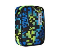 Seven Estuche Escolar Speed Pad, Azul, portalápices Mono Compartimento con Placas extraíbles, Completo de bolígrafos, lápices, Colores, Accesorios Mochila, Escuela Primaria, niño