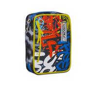 SEVEN Estuche Escolar Speed Pad, Negro, Amarillo y Azul, Mark On Boy, portalápices Mono Compartimento con Plance Desmontables y Bolígrafos, Lápices, Colores, Accesorios Mochila, Elementales, Medios,