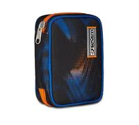 Seven Estuche Escolar Speed Pad, Negro, portalápices Mono Compartimento con Placas extraíbles, Completo de bolígrafos, lápices, Colores, Accesorios Mochila, Escuela Primaria, niño